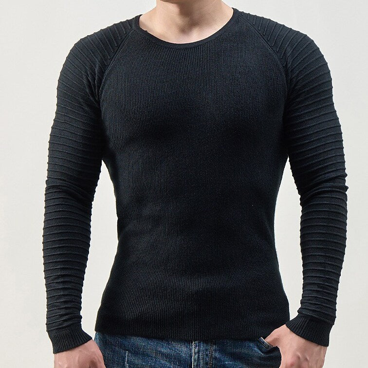 Herren Mode Lässiger Rundhals-Pullover mit Raglanärmeln