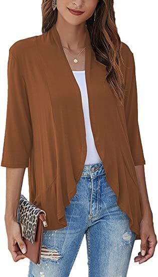 ✨Top-3 Sale Cardigan 2025✨|Damen Herbst/Winter Leichte offene lässige Rüschen-Strickjacke