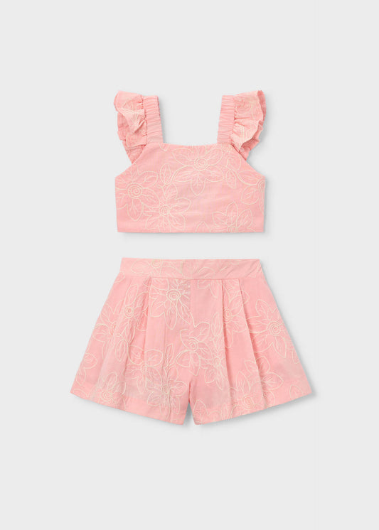Ceremony set with Bermuda Shorts girl with ruffles