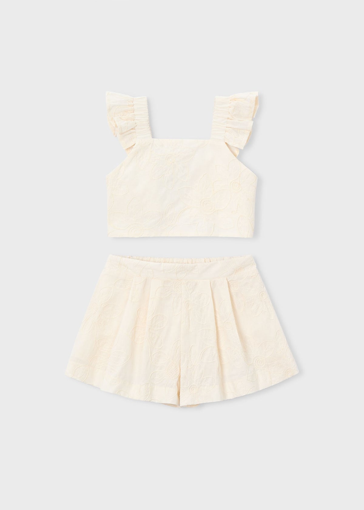 Ceremony set with Bermuda Shorts girl with ruffles