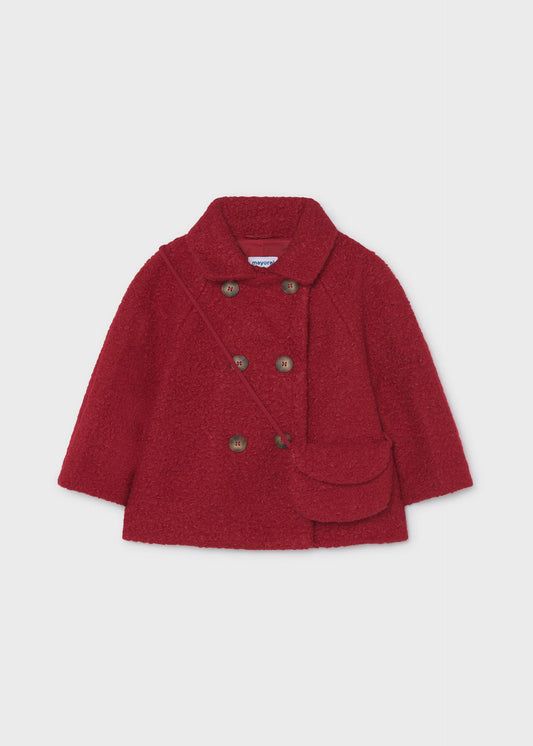 Corduroy coat with handbag for girls