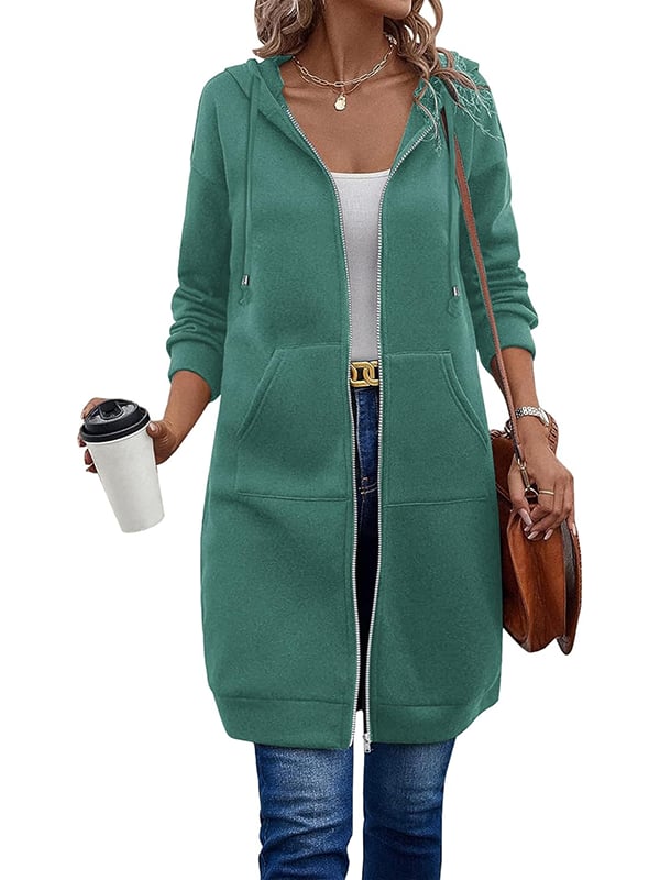 🔥Best-1 Sale Langlieger🔥Damen Herbst/Winter 2025 Lässige Fleece-Kapuzenpullover mit Reißverschluss
