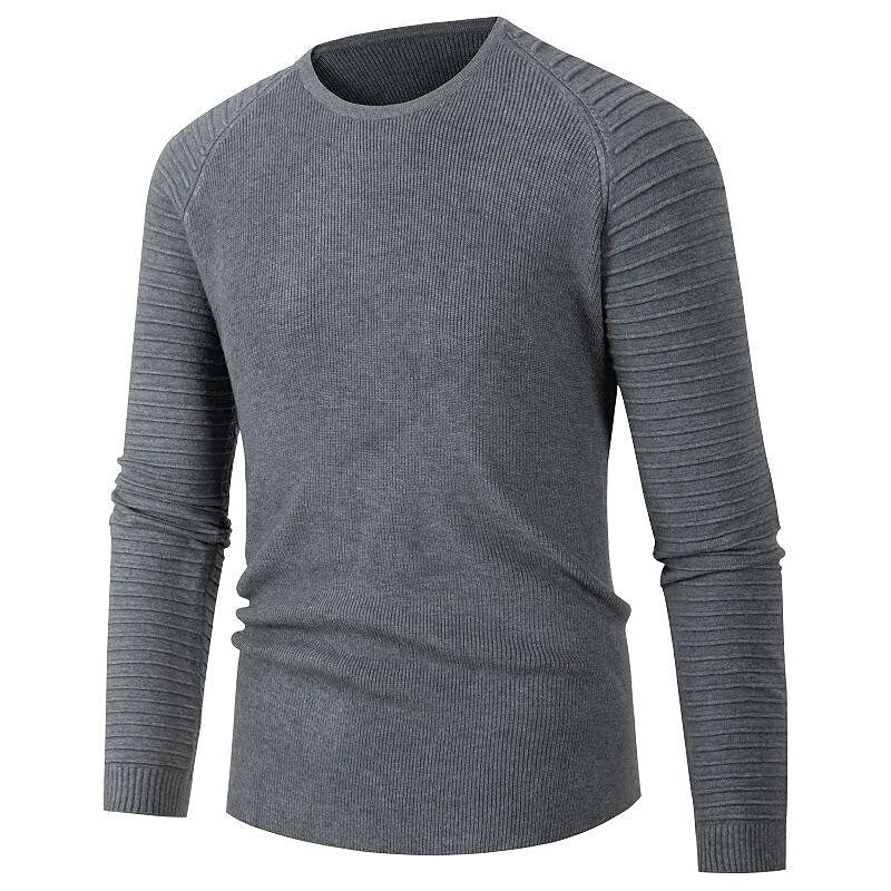 Herren Mode Lässiger Rundhals-Pullover mit Raglanärmeln