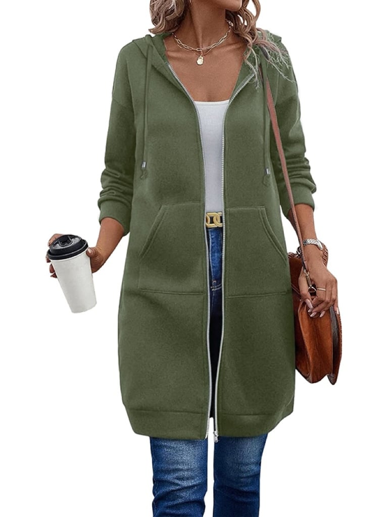 🔥Best-1 Sale Langlieger🔥Damen Herbst/Winter 2025 Lässige Fleece-Kapuzenpullover mit Reißverschluss