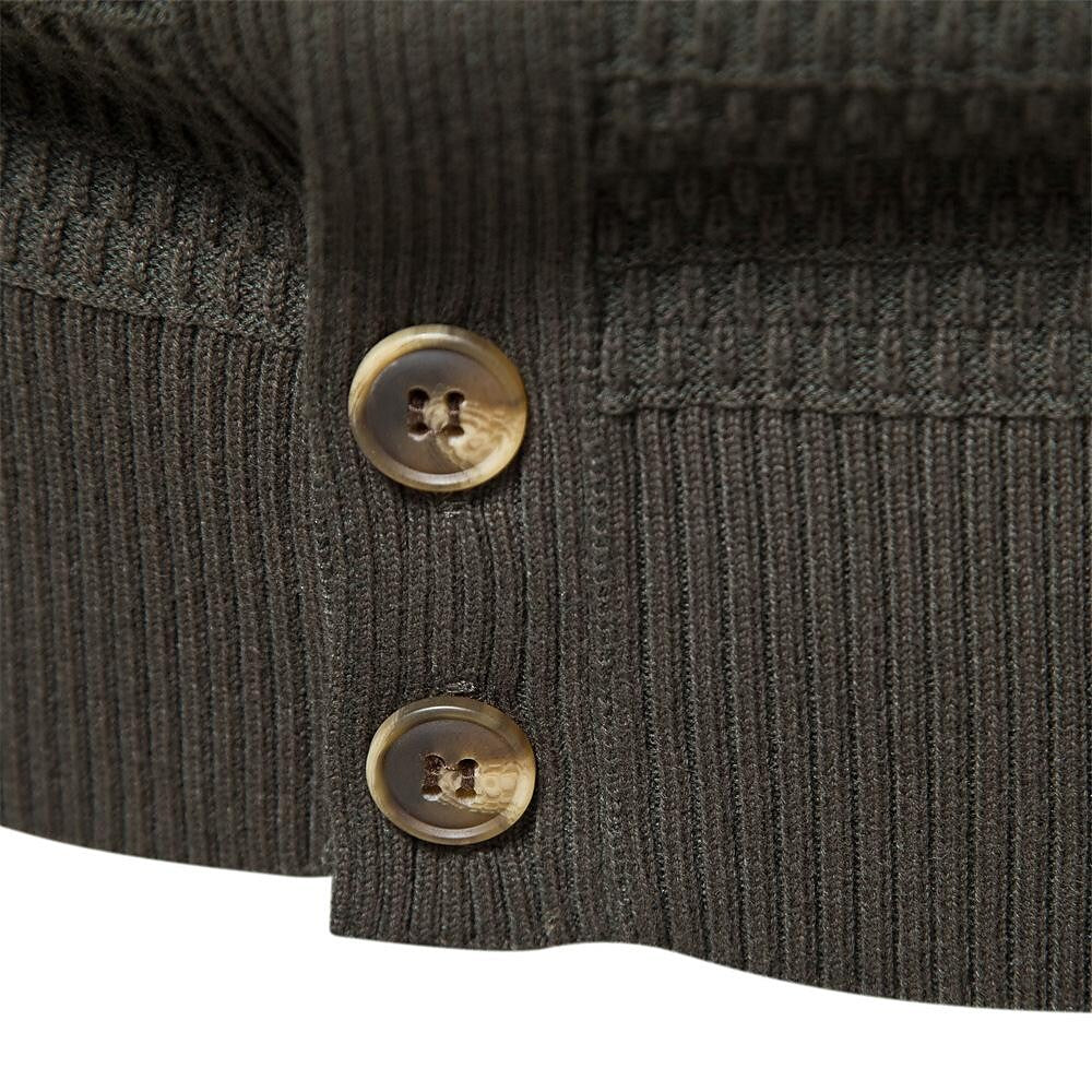Strickjacke für Herren mit Strukturmuster und Stehkragen