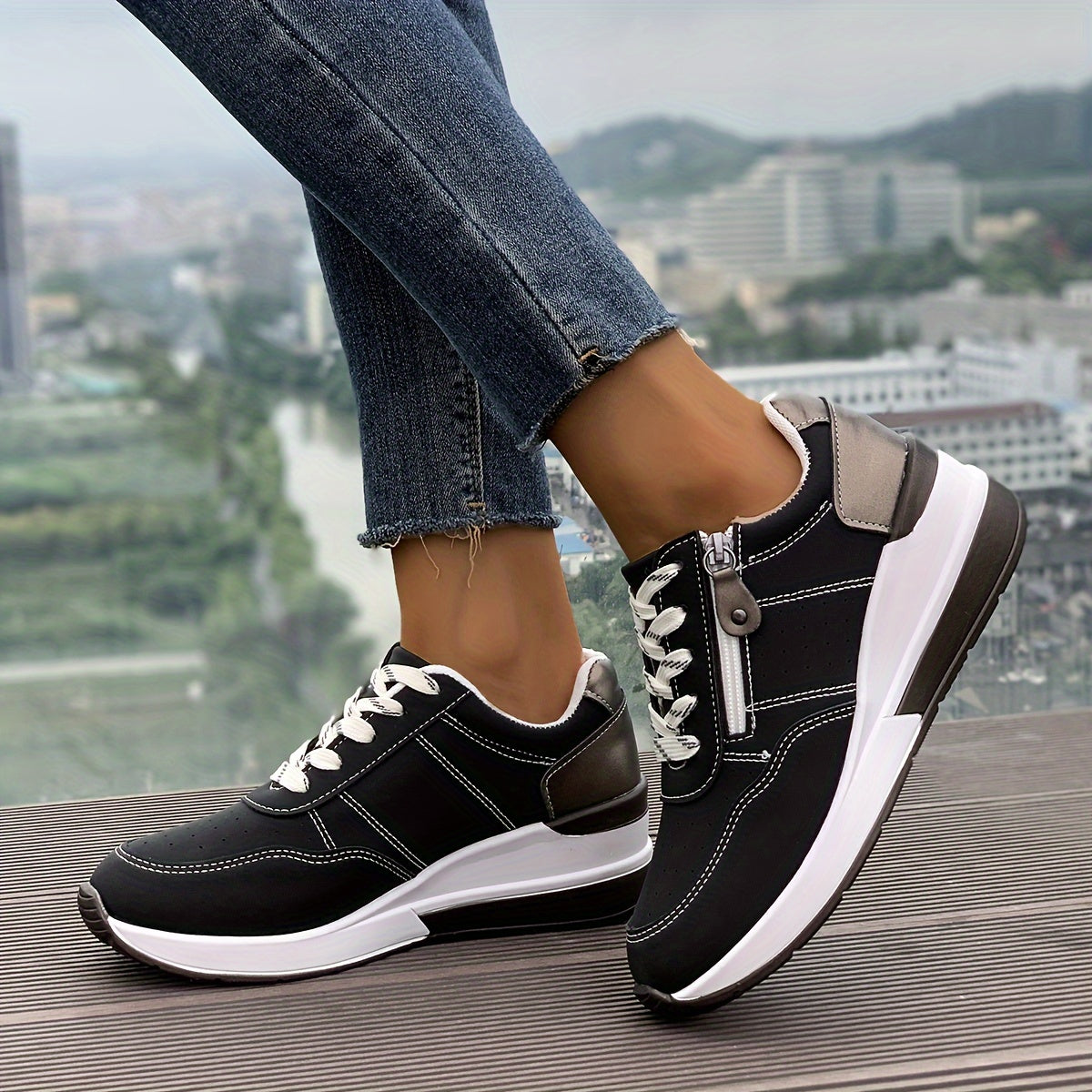🔥Last Day Promotion 60% OFF - Women's Comfortable Side-Zip Thick-Sole Orthopaedic Sneakers