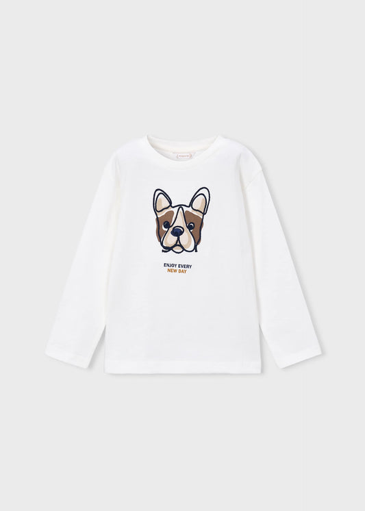 Embroidered dog T-shirt for boys