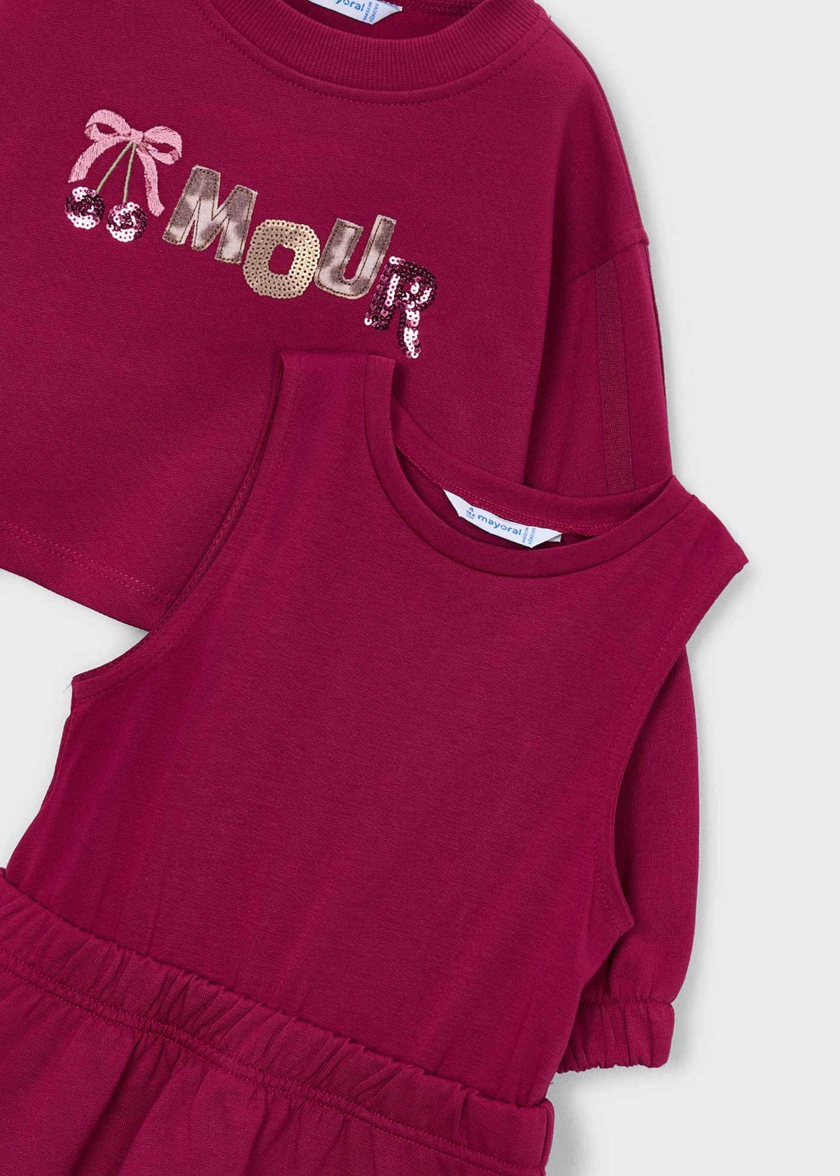 Embroidered fleece dress for girls