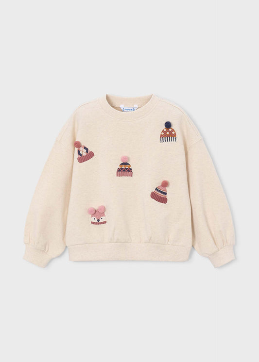 Embroidered girls' sweatshirt