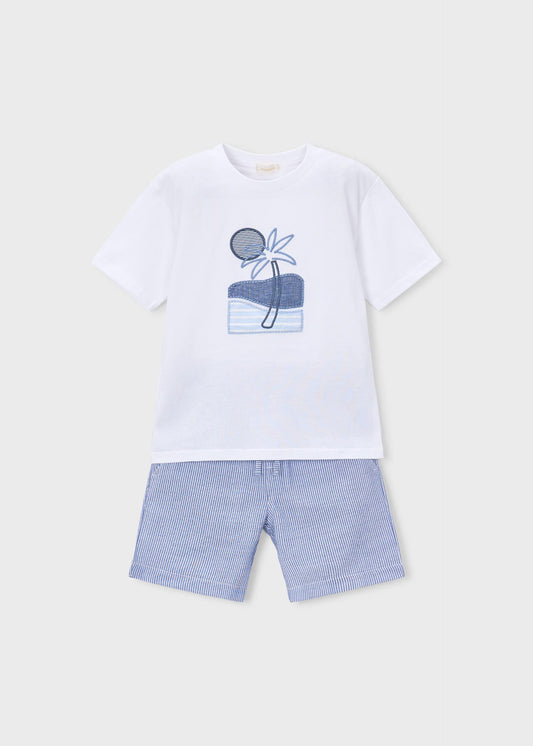 Embroidered set with Bermuda Shorts boy