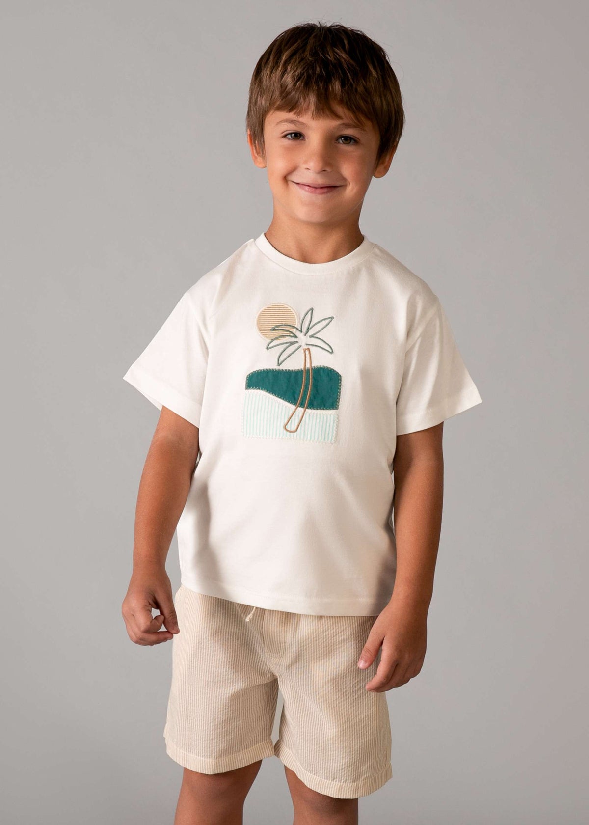 Embroidered set with Bermuda Shorts boy