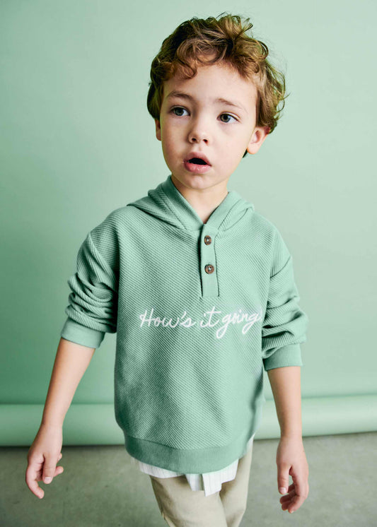 Embroidered text sweatshirt for boys