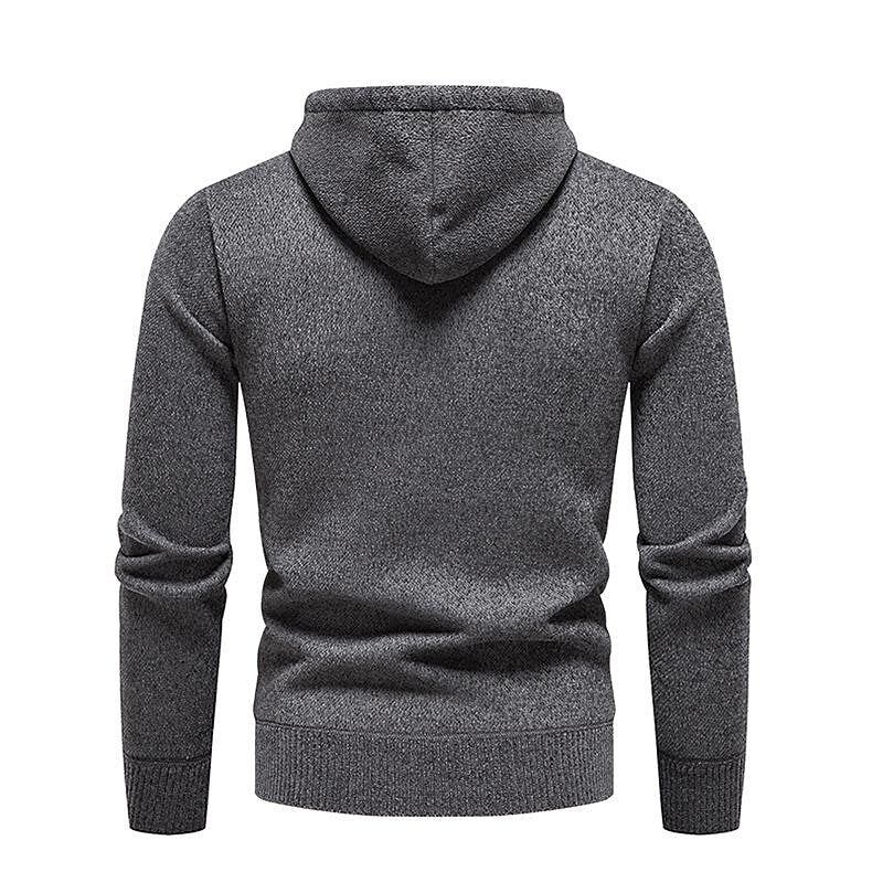 Men's Chenille Basic Casual Pullover Hooded Sweater