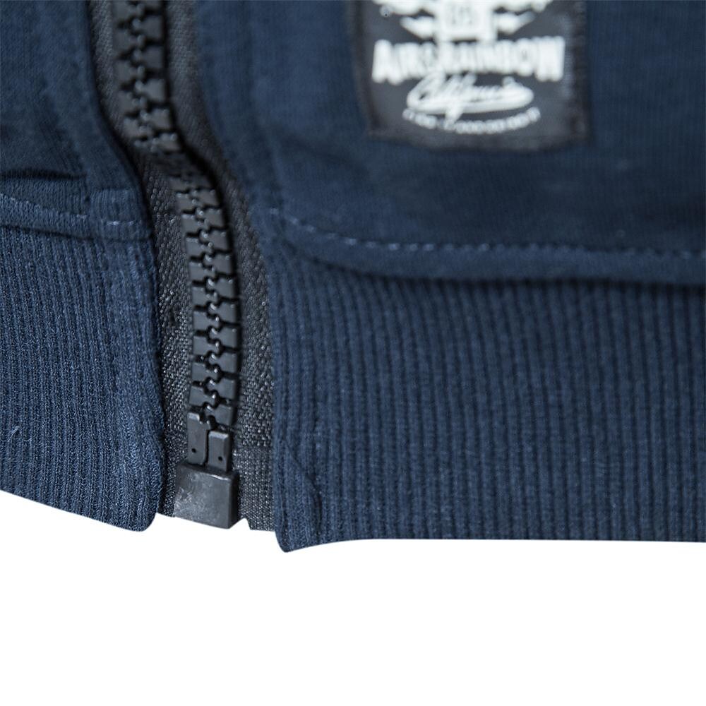 Herren Reißverschluss-Sweatshirtjacke aus French Terry mit Baseballkragen, unifarben