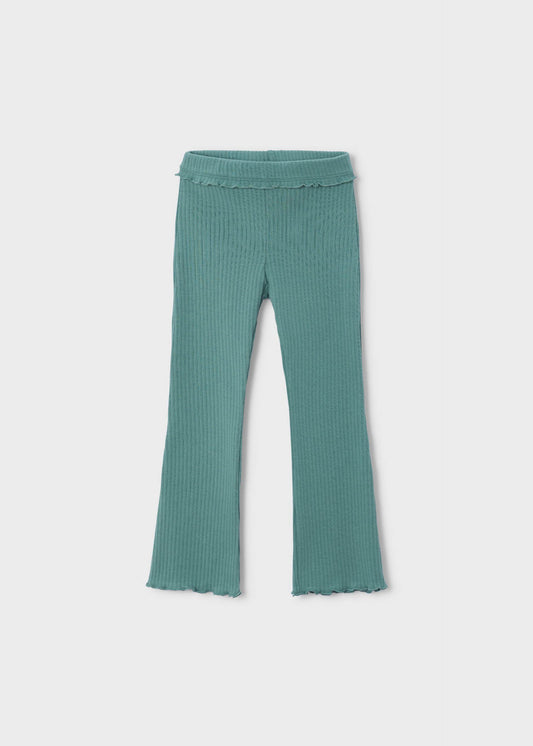 Flared ribbed leggings for girls
