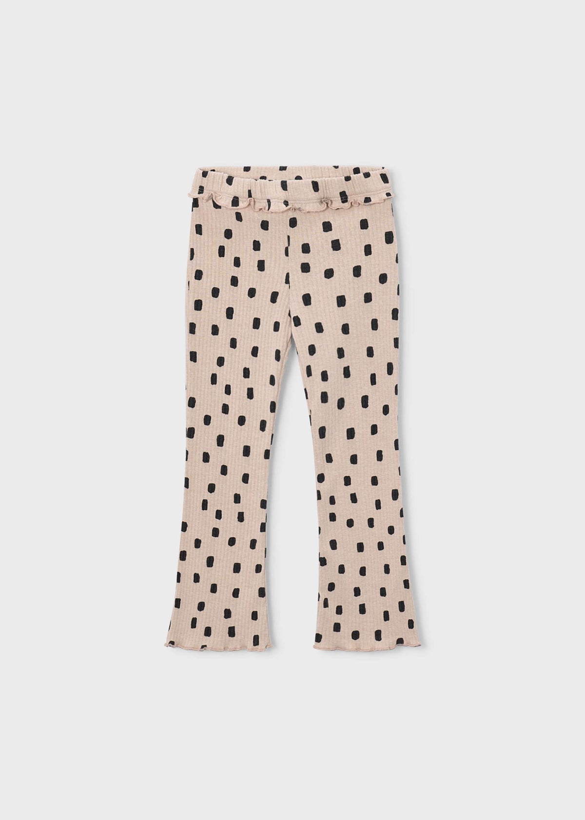 Flared ribbed leggings for girls