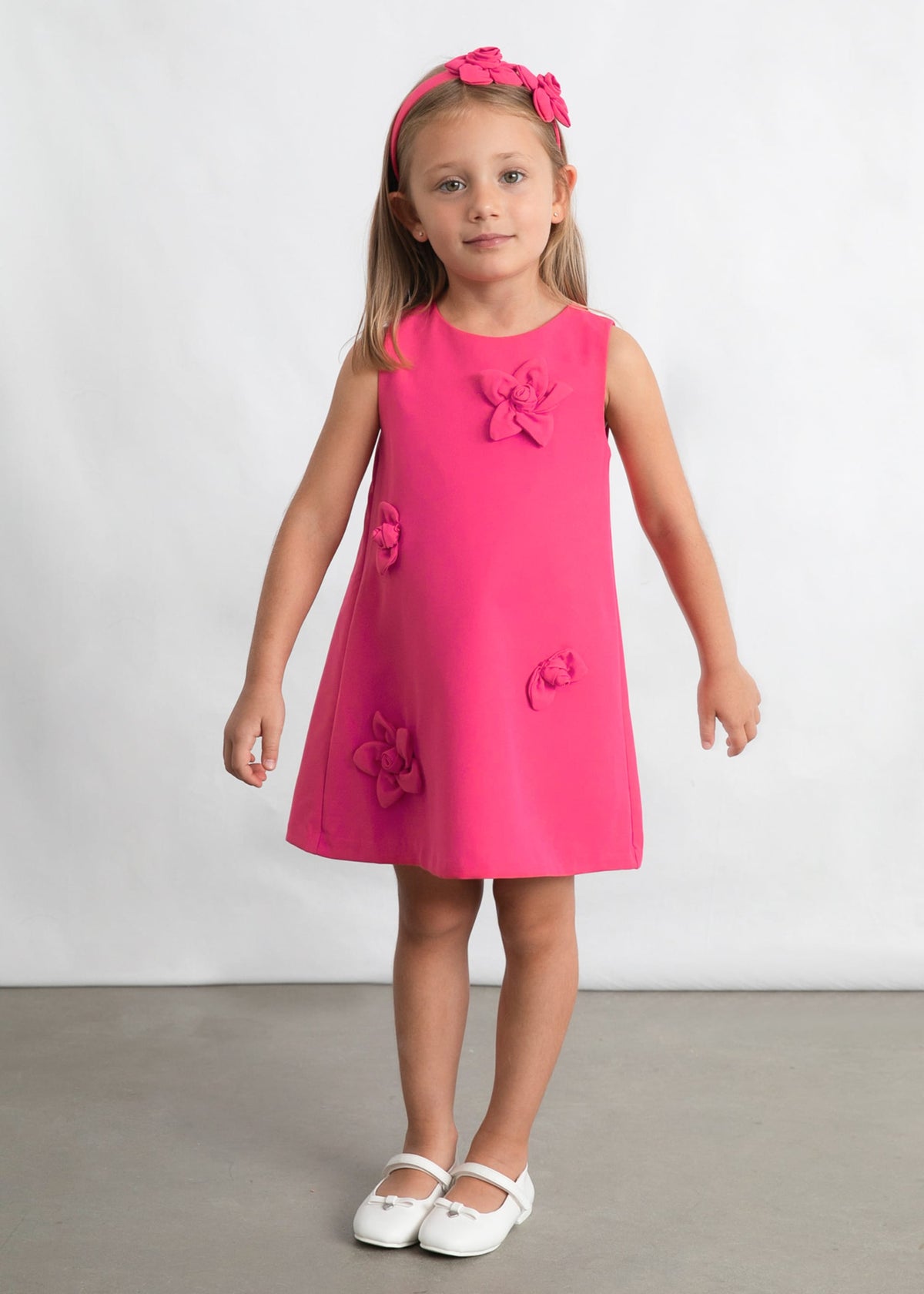 Flower applique formal dress girl