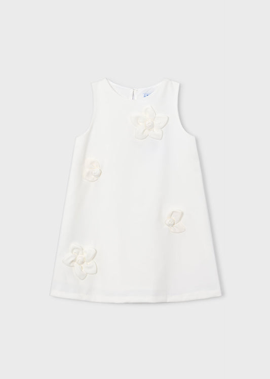 Flower applique formal dress girl