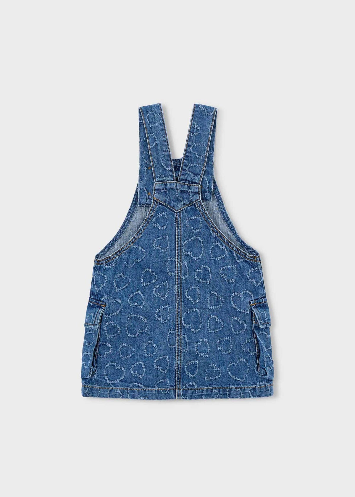 Flowing denim dungarees for girls