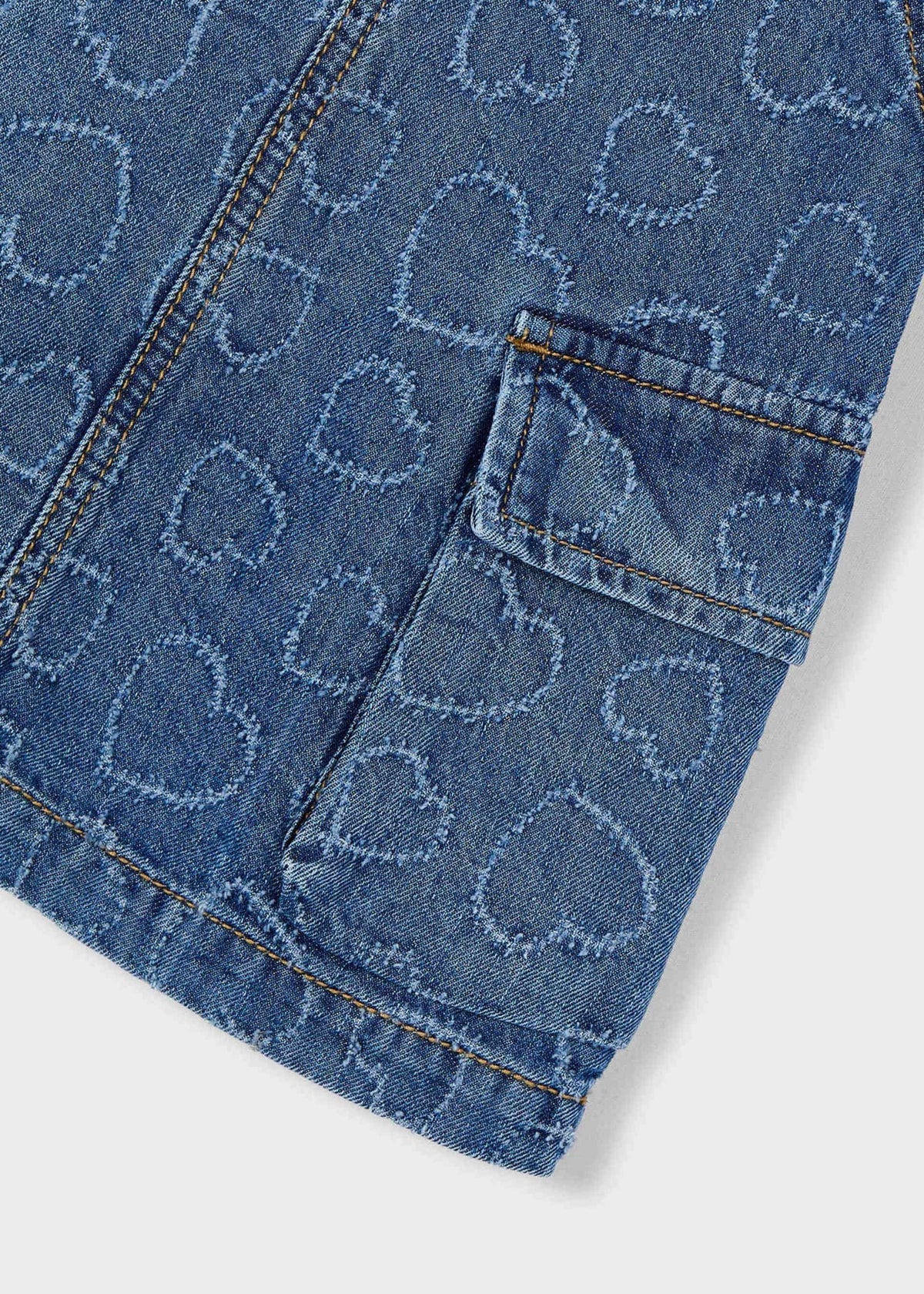 Flowing denim dungarees for girls