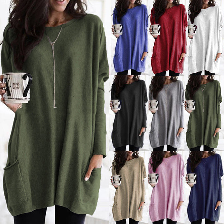 Damen schicker Rundhals-Pullover für Herbst/Winter