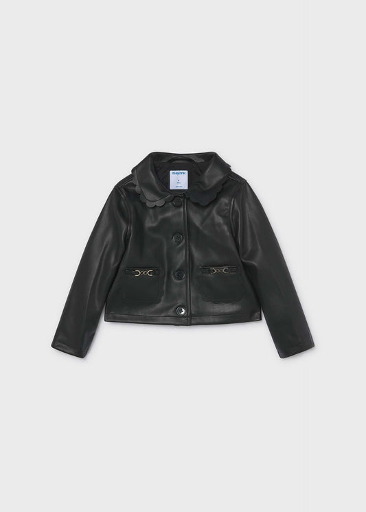 Girl faux leather jacket