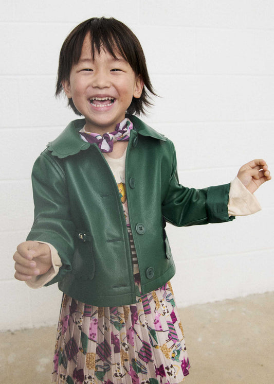 Girl faux leather jacket