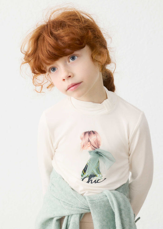 Girl Graphic high-collar T-shirt