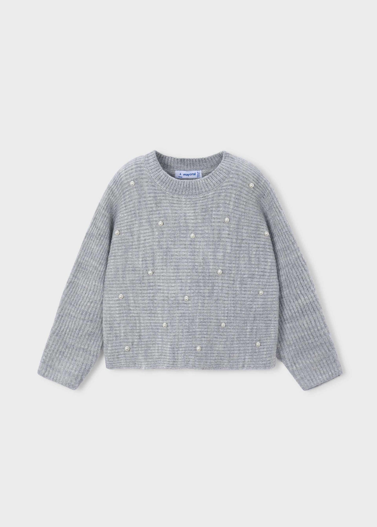 Mädchen-Pullover mit Perlenstrickmuster