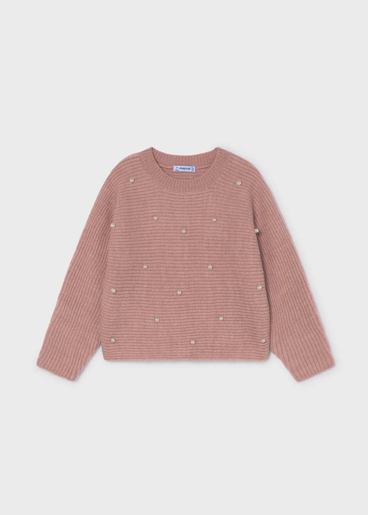 Girl knit pearls jumper