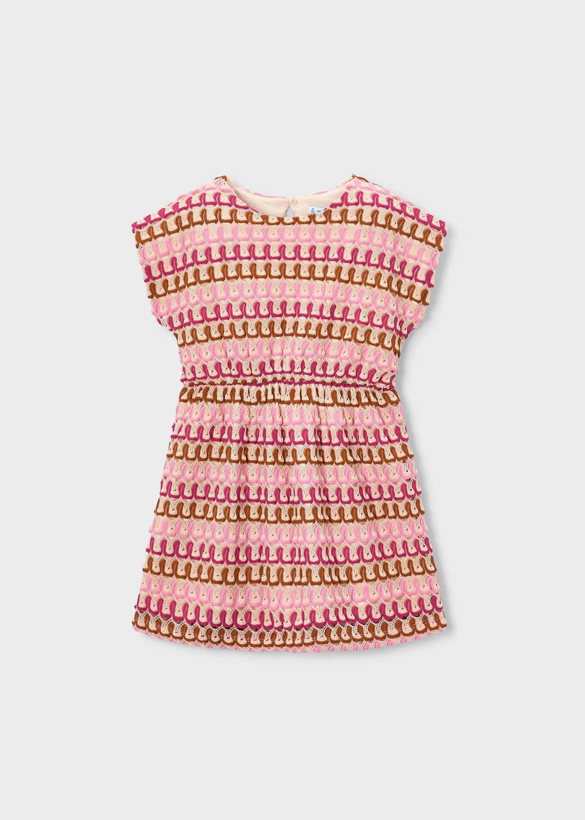 Mehrfarbiges Häkelkleid für Mädchen