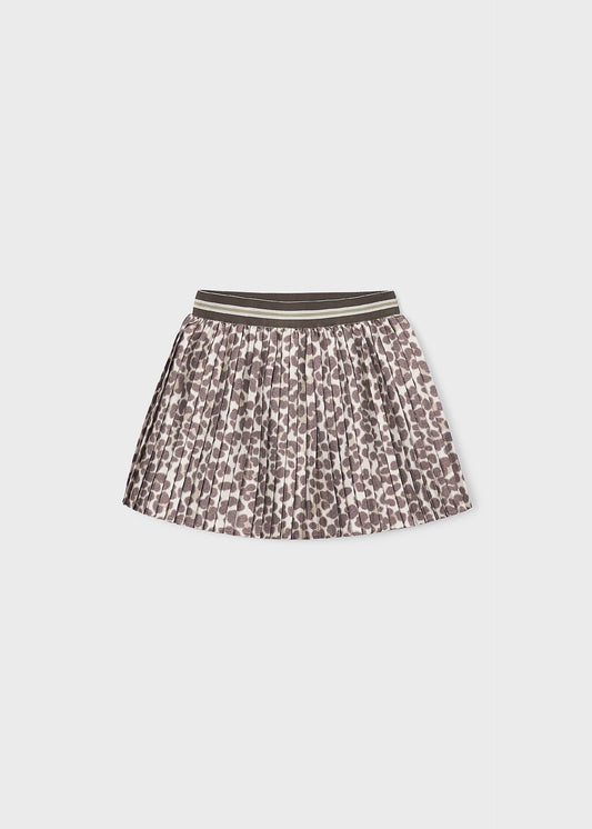 Girl print pleated skirt