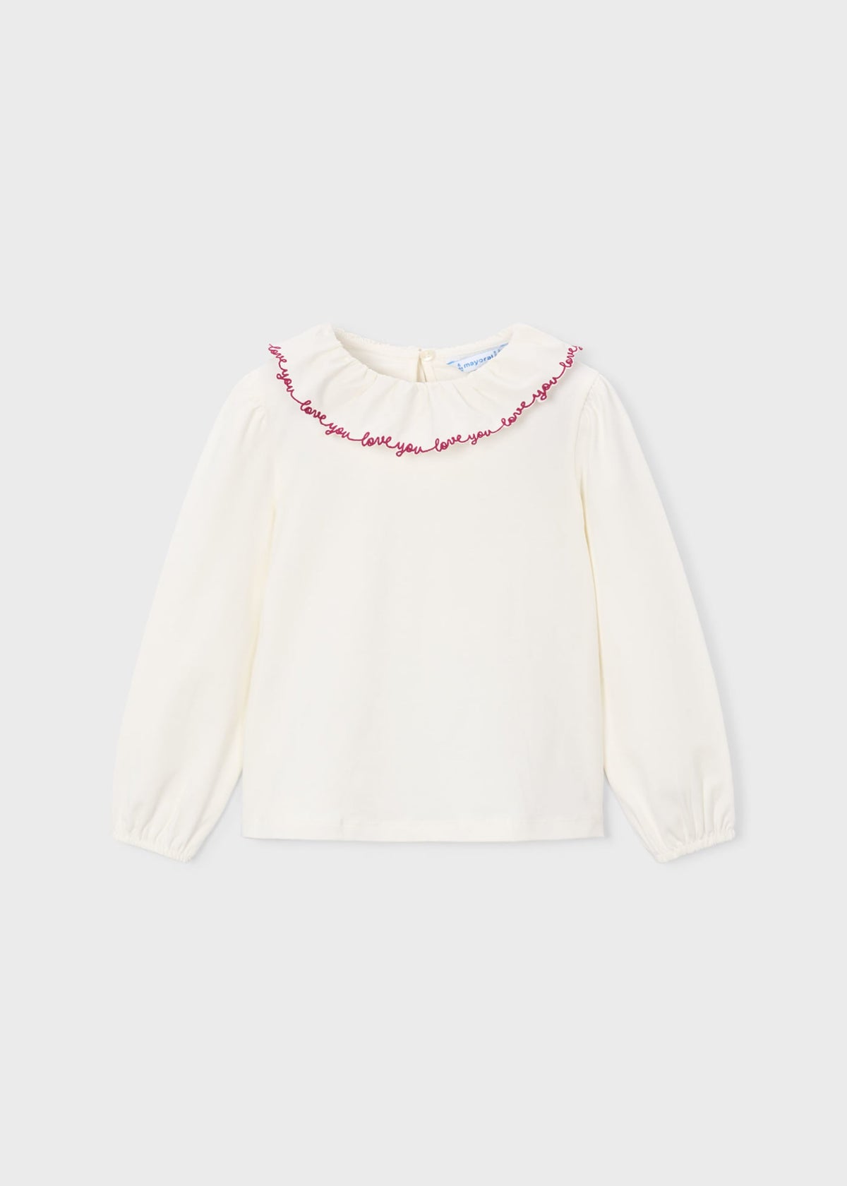 Girl ruffled neck blouse
