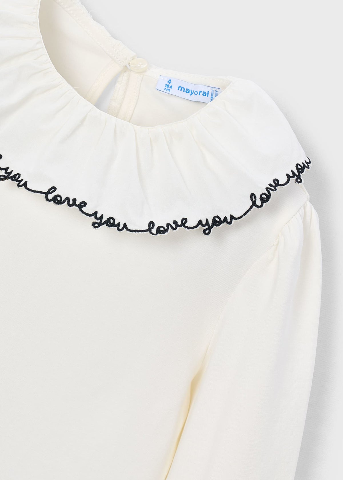 Girl ruffled neck blouse