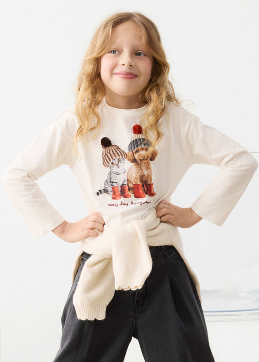 Mädchen-T-Shirt mit Siebdruck
