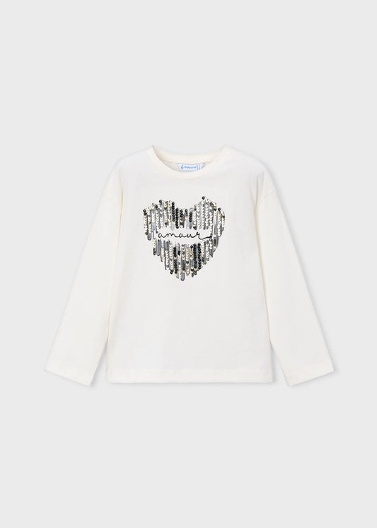 T-Shirt mit Mädchen-Siebdruck