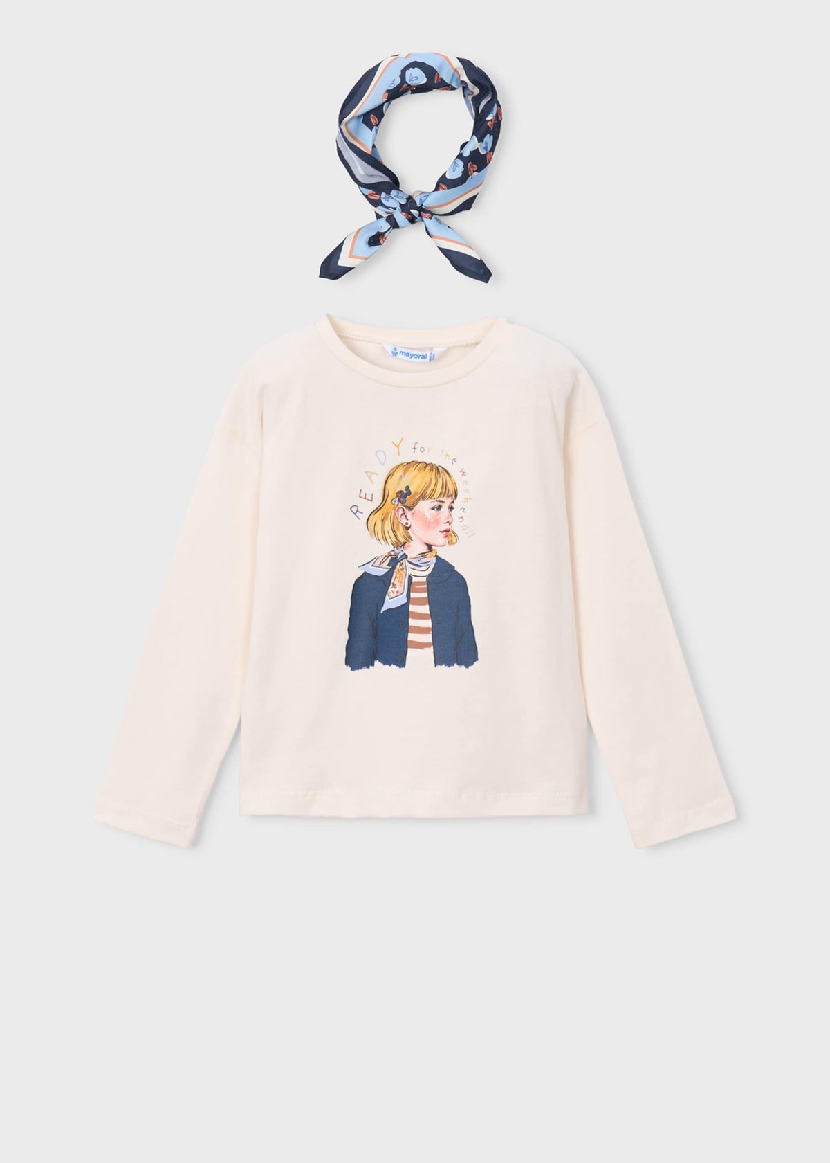 Mädchen-T-Shirt mit Schal