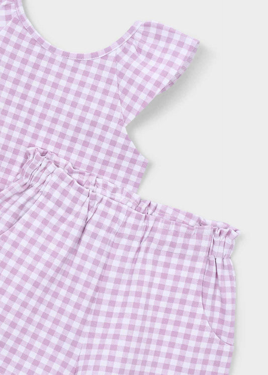 Mädchen-Shorts-Set im Vichy-Karo-Muster