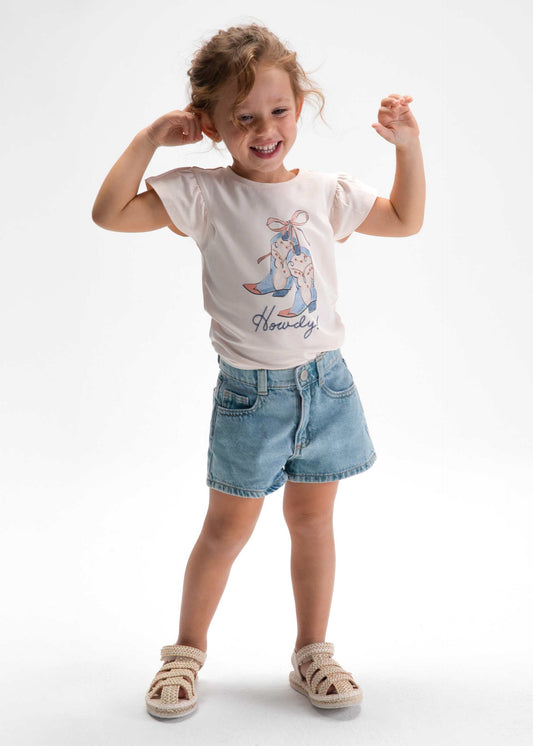 Girls basic denim shorts