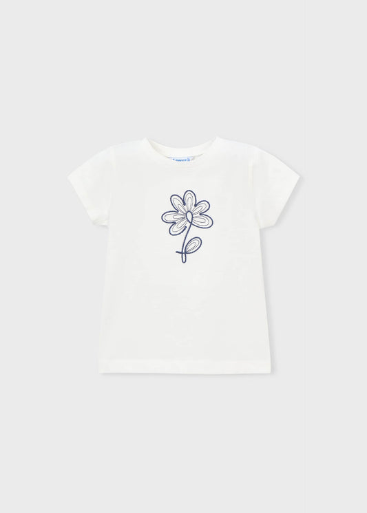 Girls basic flower t-shirt