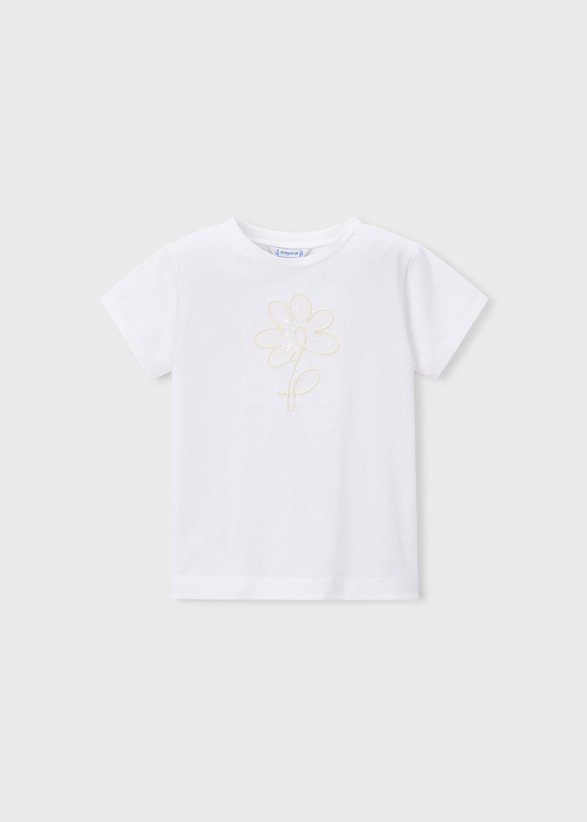 Basic-T-Shirt mit Blumenmuster für Mädchen