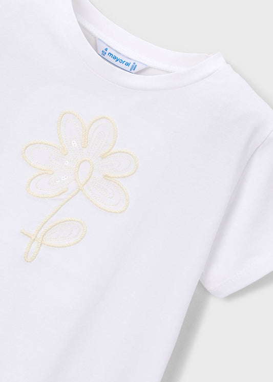 Girls basic flower t-shirt
