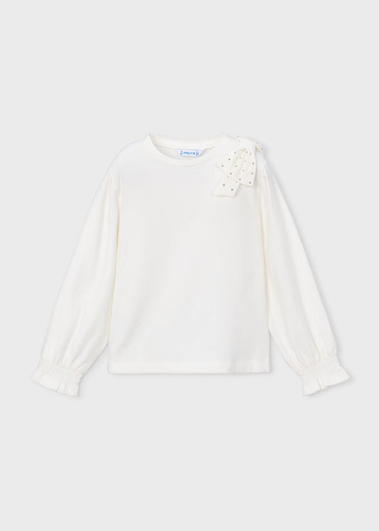 Girls' bow-tie T-shirt