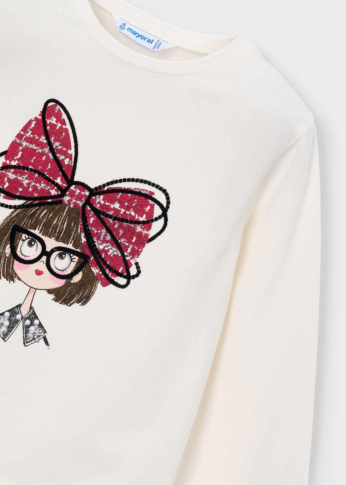 Girls' bow-tie T-shirt