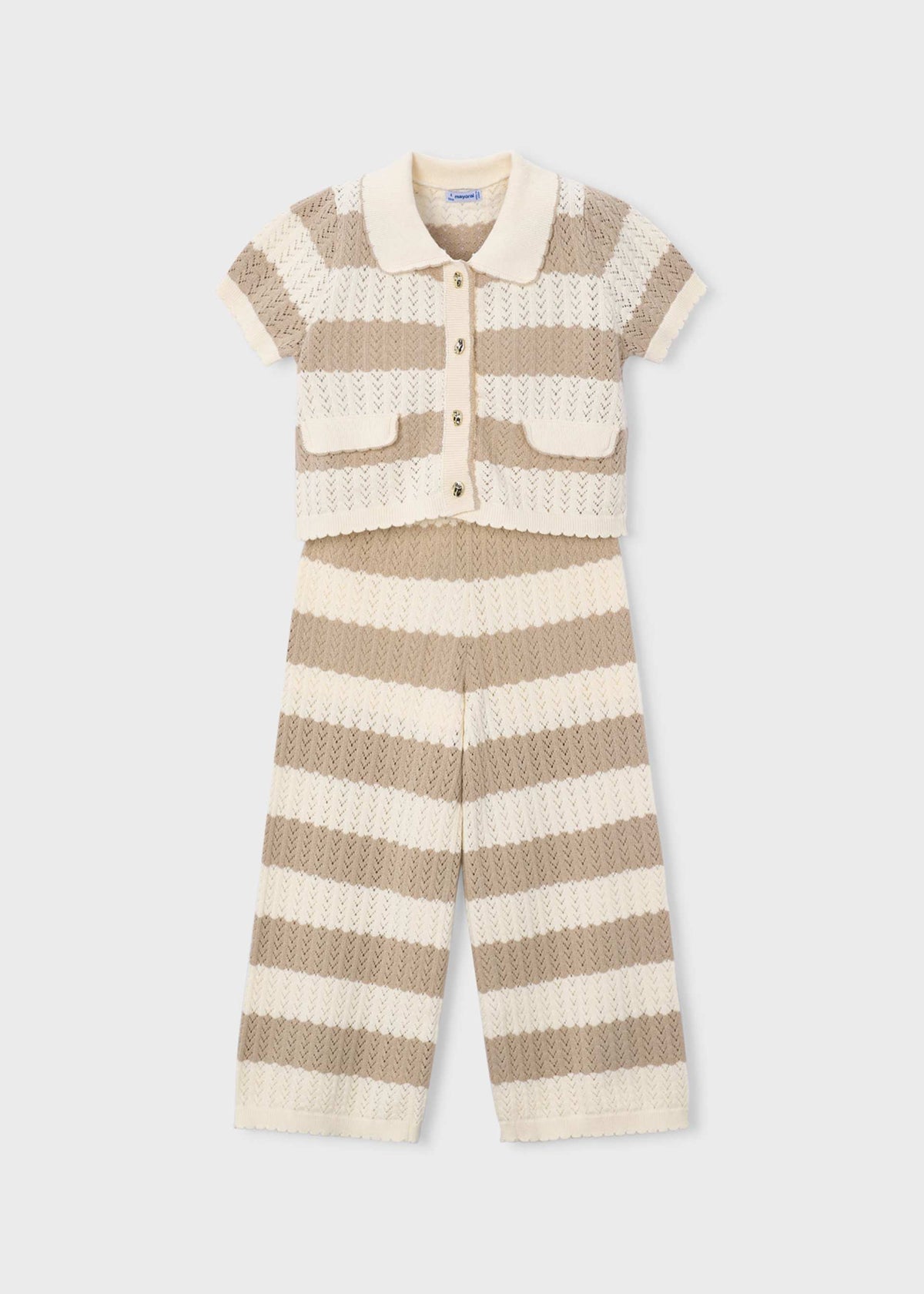 Strickjacke-und-Hosen-Set für Mädchen