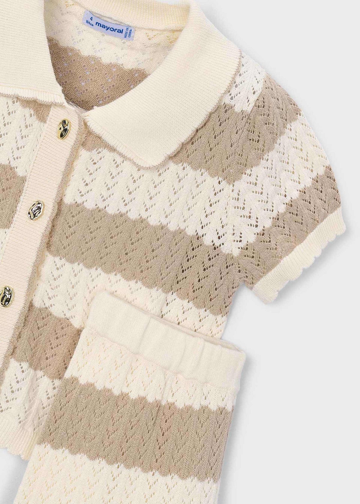 Strickjacke-und-Hosen-Set für Mädchen