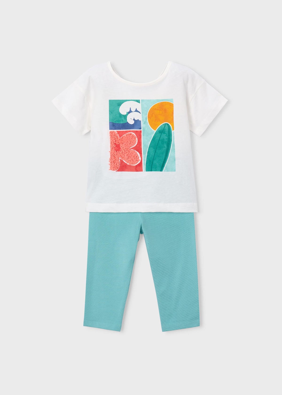 Girl's cropped leggings and T-shirt set