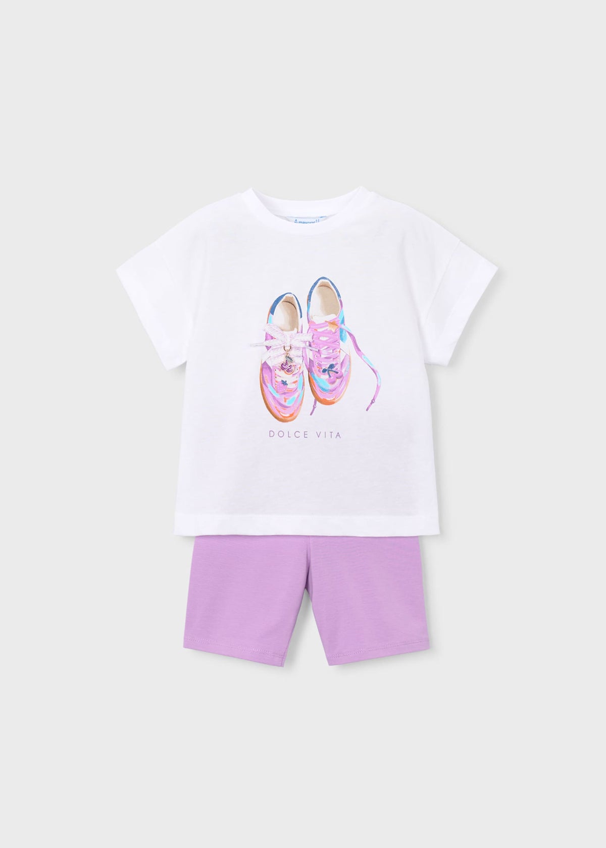 Girls' cycling leggings and T-shirt set