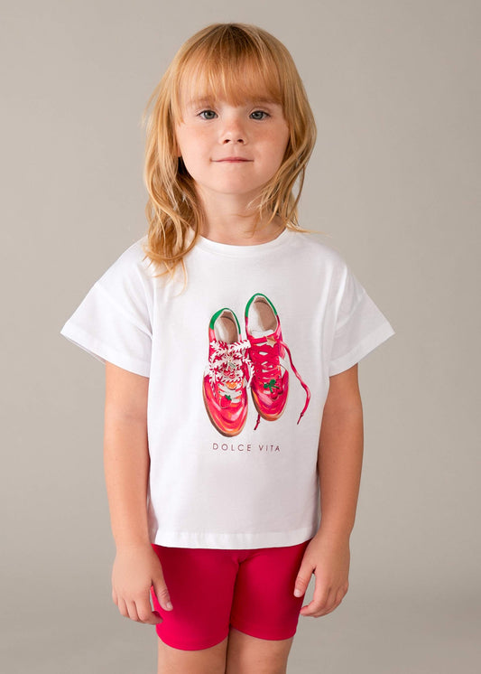 Girls' cycling leggings and T-shirt set