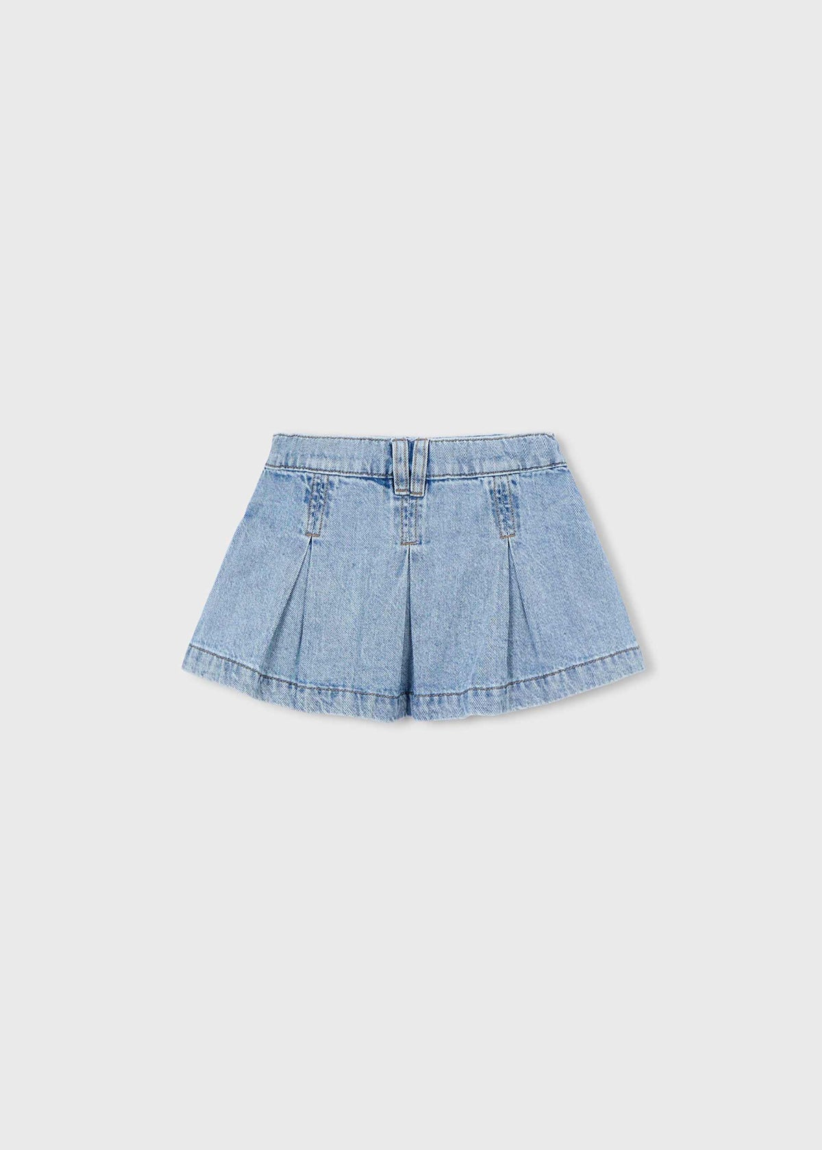 Girls' denim pleated skirt